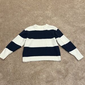 American Eagle Outfitters Striped Crewneck Sweater - Navy & White
